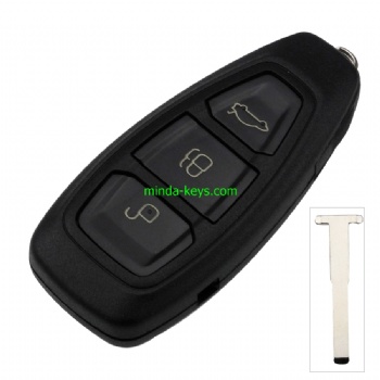  FO-212 Ford Smart Remote Shell 3 Button with HU101 Emergency key	