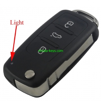  VW-209 VW Flip Remote Shell 3 Button HU66 Blade	