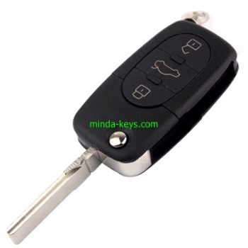 AU-202+205 Audi Flip Remote Shell HU66 3 Button