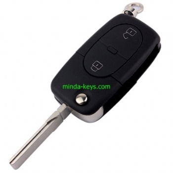  AU-203+205 Audi Flip Remote Shell HU66 3 Button	