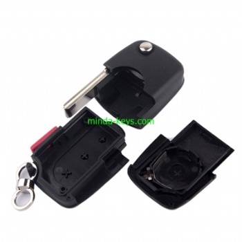  AU-204+205 Audi Flip Remote Shell HU66 4 Button	