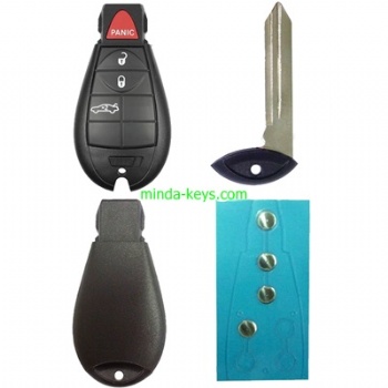 CHR-229 Chrysler Fobik Smart Remote Shell 4 Button