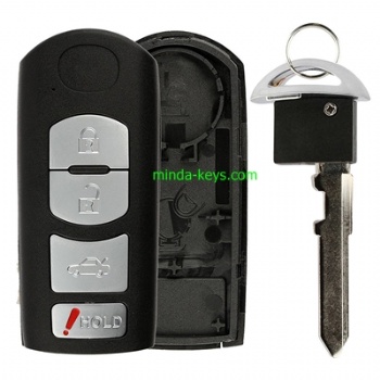 MA-217 Mazda Prox Remote Shell 4 Button with MAZ24R Emergency Key