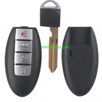  NI-232 Nissan Prox Remote Shell 4 Button with NI06P Emergency Key	