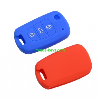 HYSC-1 Silicone Car Key Case Cover For Hyundai Flip Remote Shell