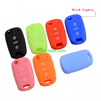  HYSC-1 Silicone Car Key Case Cover For Hyundai Flip Remote Shell	