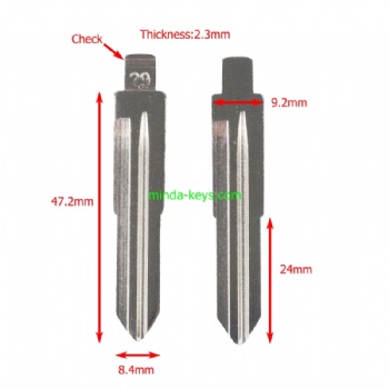 NO 29 #29 Uncut Hyundai Blade for Hyundai Remote Shell